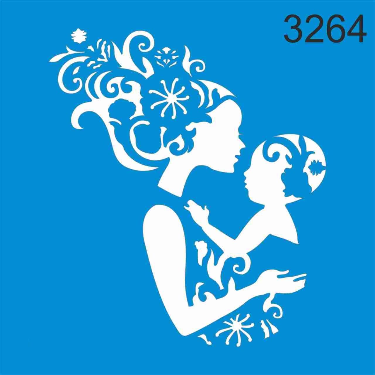 Stencıl Anne ve Çocuk Desen - 3264