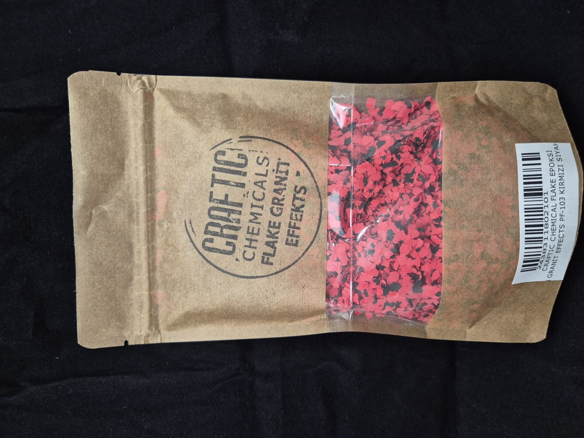 Paletto Terrazo Epoksi Flake ( PF-103 KIRMIZI - SİYAH )