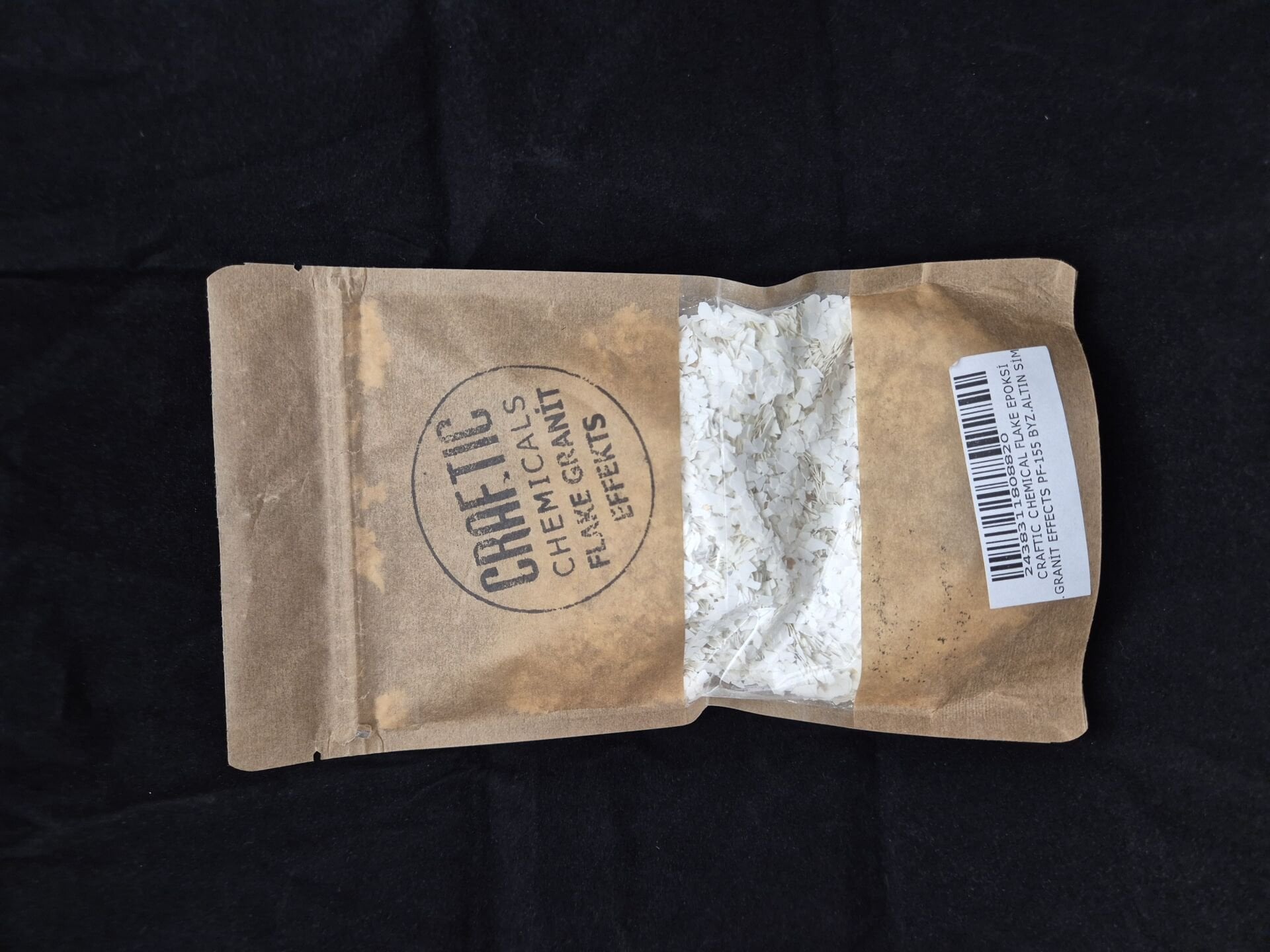 Paletto Terrazo Epoksi Flake ( PF-155 BEYAZ ALTIN SİM KARIŞIK )