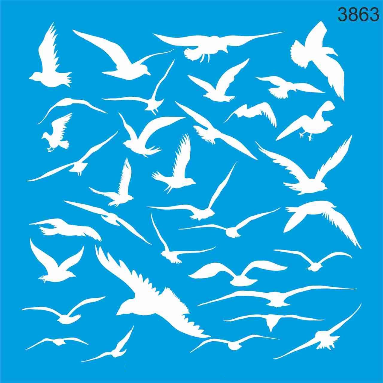 Stencıl Kuş Desen - 3863