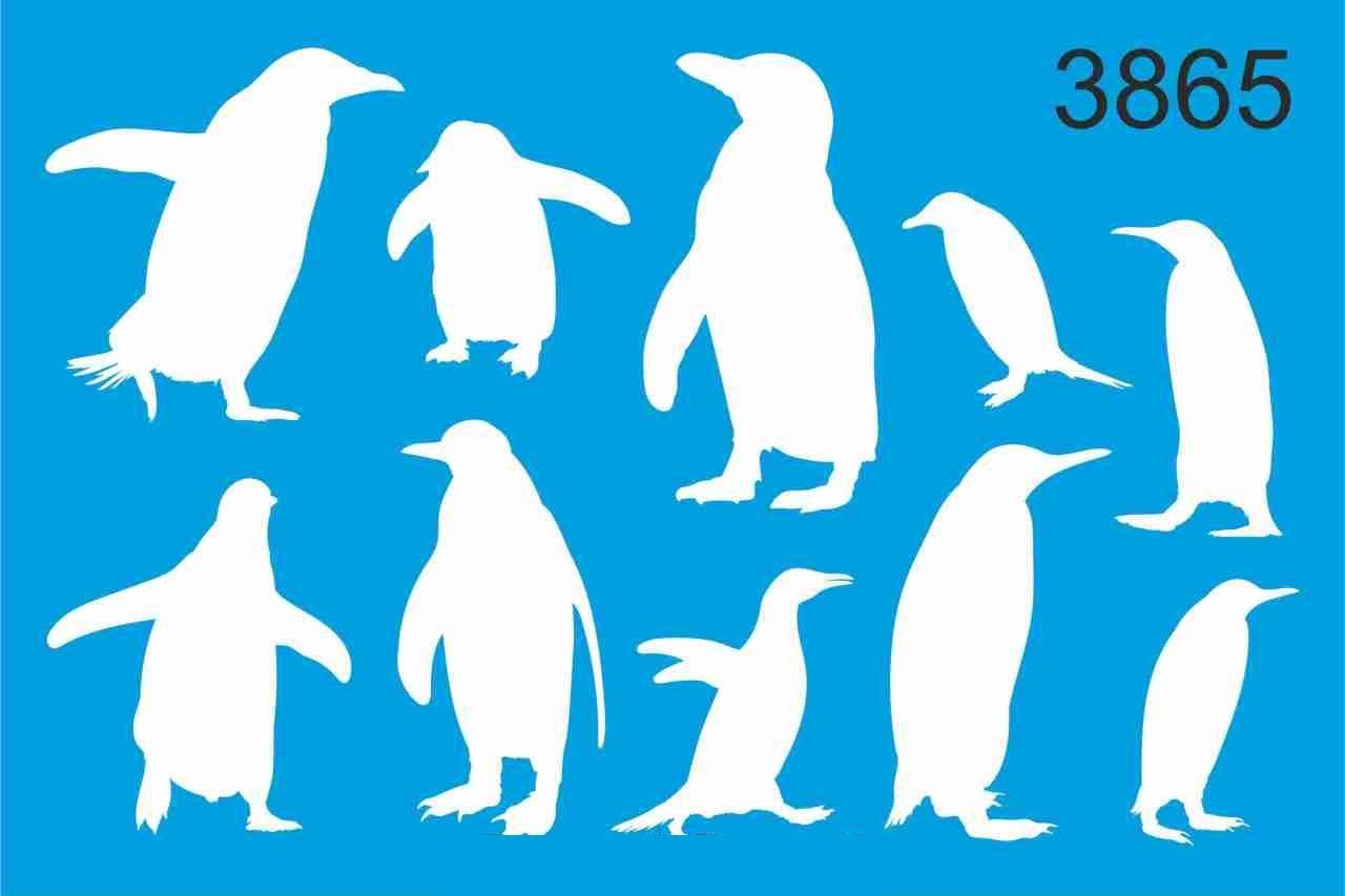 Stencıl Penguen Desen - 3865