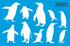 Stencıl Penguen Desen - 3865