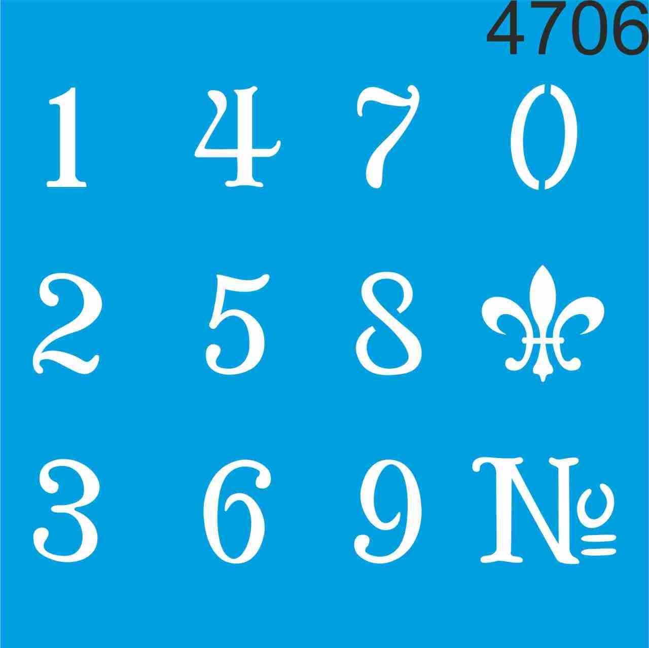 Stencıl Rakam Desen - 4706