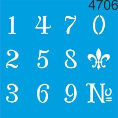 Stencıl Rakam Desen - 4706