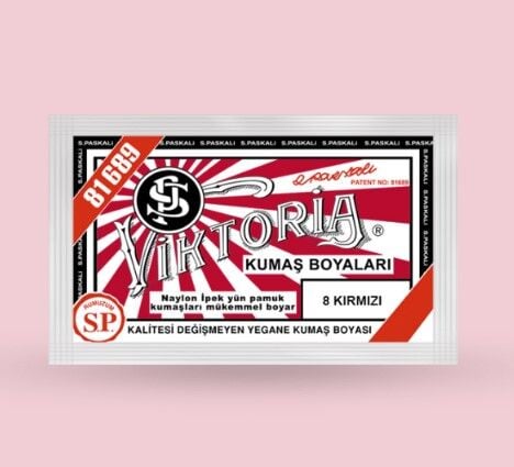 08 KIRMIZI RENK KUMAŞ BOYASI TOZ 10 GR PAKET