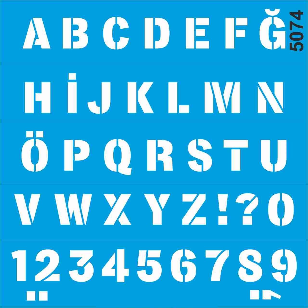 Stencıl Harf Desen - 5074