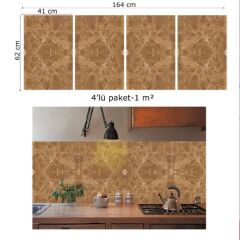 FAYANS ÜSTÜ PVC KAPLAMA 41 X 62 AÇIK KAHVERENGİ MERMER DESEN-764