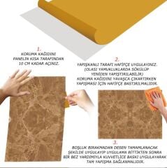 FAYANS ÜSTÜ PVC KAPLAMA 41 X 62 AÇIK KAHVERENGİ MERMER DESEN-764