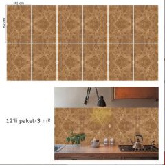 FAYANS ÜSTÜ PVC KAPLAMA 41 X 62 AÇIK KAHVERENGİ MERMER DESEN-764