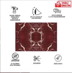 FAYANS ÜSTÜ PVC KAPLAMA 41 X 62  BORDO MERMER DESEN-769