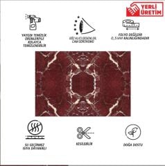 FAYANS ÜSTÜ PVC KAPLAMA 41 X 62  BORDO MERMER DESEN-769