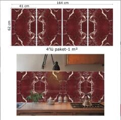 FAYANS ÜSTÜ PVC KAPLAMA 41 X 62  BORDO MERMER DESEN-769