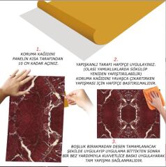 FAYANS ÜSTÜ PVC KAPLAMA 41 X 62  BORDO MERMER DESEN-769