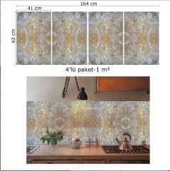 FAYANS ÜSTÜ PVC KAPLAMA 41 X 62  CAPPUCCİNO MERMER DESEN-771