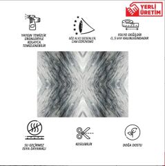 FAYANS ÜSTÜ PVC KAPLAMA 41 X 62  ÇİZGİLİ GRİ MERMER DESEN-772