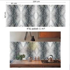 FAYANS ÜSTÜ PVC KAPLAMA 41 X 62  ÇİZGİLİ GRİ MERMER DESEN-772