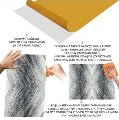 FAYANS ÜSTÜ PVC KAPLAMA 41 X 62  ÇİZGİLİ GRİ MERMER DESEN-772