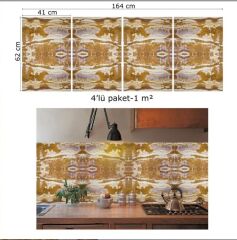 FAYANS ÜSTÜ PVC KAPLAMA 41 X 62  ETNİK MERMER DESEN-774