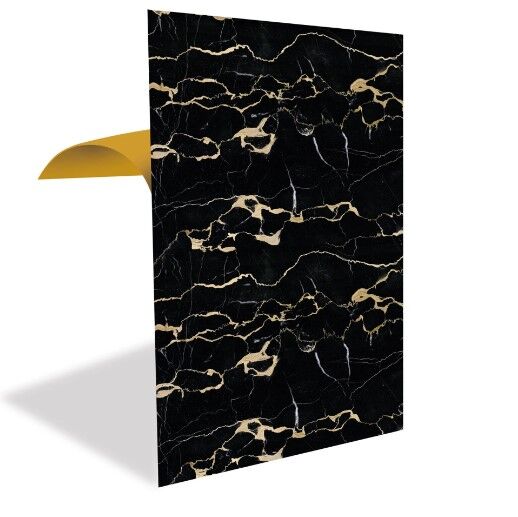 FAYANS ÜSTÜ PVC KAPLAMA 41 X 62  GOLD SİYAH MERMER  DESEN-775