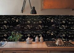 FAYANS ÜSTÜ PVC KAPLAMA 41 X 62  GOLD SİYAH MERMER  DESEN-775