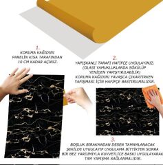 FAYANS ÜSTÜ PVC KAPLAMA 41 X 62  GOLD SİYAH MERMER  DESEN-775
