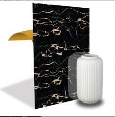 FAYANS ÜSTÜ PVC KAPLAMA 41 X 62  GOLD SİYAH MERMER  DESEN-775