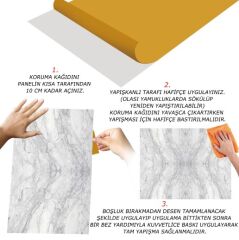 FAYANS ÜSTÜ PVC KAPLAMA 41 X 62 GRİ AĞ MERMER DESEN-777