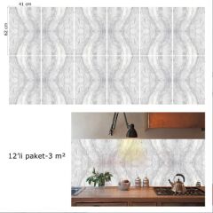 FAYANS ÜSTÜ PVC KAPLAMA 41 X 62 GRİ AĞ MERMER DESEN-777