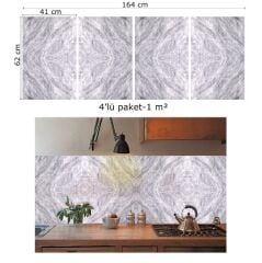FAYANS ÜSTÜ PVC KAPLAMA 41 X 62 GRİ MERMER DESEN-778