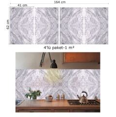 FAYANS ÜSTÜ PVC KAPLAMA 41 X 62 GRİ MERMER DESEN-778