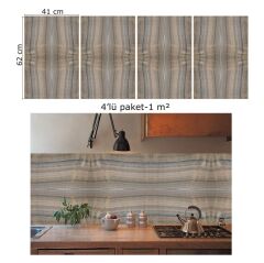 FAYANS ÜSTÜ PVC KAPLAMA 41 X 62 KAHVE SIRALI DESEN-779