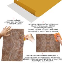 FAYANS ÜSTÜ PVC KAPLAMA 41 X 62 KAHVERENGİ AĞLI MERMER DESEN-780