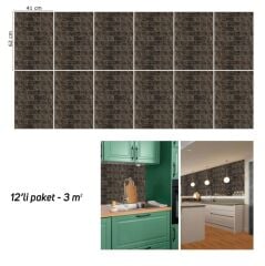 FAYANS ÜSTÜ PVC KAPLAMA 41 X 62 KAHVERENGİ METRO MERMER DESEN-782