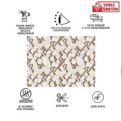 FAYANS ÜSTÜ PVC KAPLAMA 41 X 62 KAHVERENGİ PETEK MERMER DESEN-783