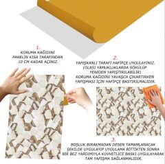 FAYANS ÜSTÜ PVC KAPLAMA 41 X 62 KAHVERENGİ PETEK MERMER DESEN-783