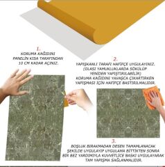 FAYANS ÜSTÜ PVC KAPLAMA 41 X 62 KAHVERENGİ YEŞİL MERMER DESEN-784