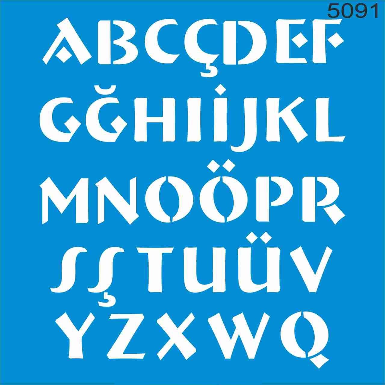 Stencıl Harf Desen - 5091
