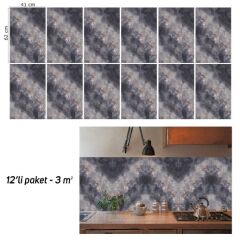 FAYANS ÜSTÜ PVC KAPLAMA 41 X 62 KIRMIZI ÇİZGİLİ MERMER DESEN-786