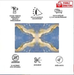 FAYANS ÜSTÜ PVC KAPLAMA 41 X 62 MAVİ MERMER DESEN-788