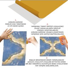 FAYANS ÜSTÜ PVC KAPLAMA 41 X 62 MAVİ MERMER DESEN-788