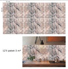 FAYANS ÜSTÜ PVC KAPLAMA 41 X 62 PEMBE MERMER DESEN-789