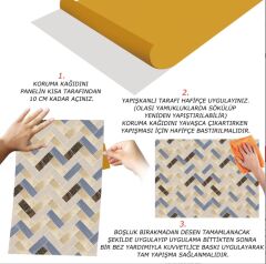 FAYANS ÜSTÜ PVC KAPLAMA 41 X 62 RENKLİ BALIK SIRTI MERMER DESEN-790
