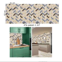FAYANS ÜSTÜ PVC KAPLAMA 41 X 62 RENKLİ BALIK SIRTI MERMER DESEN-790