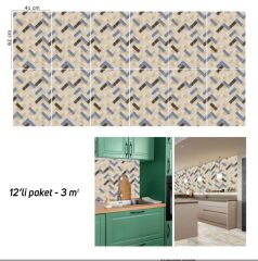 FAYANS ÜSTÜ PVC KAPLAMA 41 X 62 RENKLİ BALIK SIRTI MERMER DESEN-790