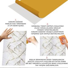 FAYANS ÜSTÜ PVC KAPLAMA 41 X 62 SARI ÇİZGİLİ MERMER DESEN-791