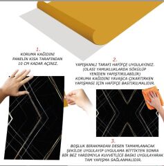 FAYANS ÜSTÜ PVC KAPLAMA 41 X 62 SİYAH ASORTİ MERMER DESEN-793