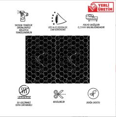 FAYANS ÜSTÜ PVC KAPLAMA 41 X 62 SİYAH PETEK DESEN-795