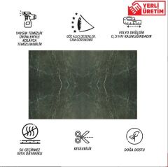 FAYANS ÜSTÜ PVC KAPLAMA 41 X 62 SİYAH - YEŞİL MERMER DESEN-796