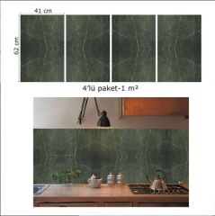 FAYANS ÜSTÜ PVC KAPLAMA 41 X 62 SİYAH - YEŞİL MERMER DESEN-796