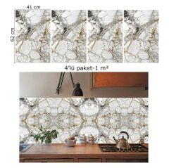 FAYANS ÜSTÜ PVC KAPLAMA 41 X 62 TAŞ MERMER DESEN-797